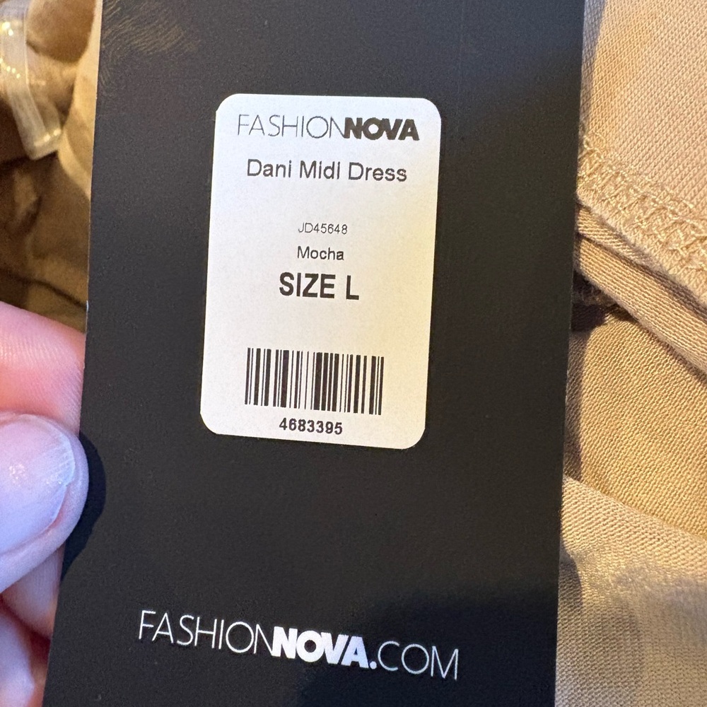 Fashion Nova Dani Midi Dress in Mocha